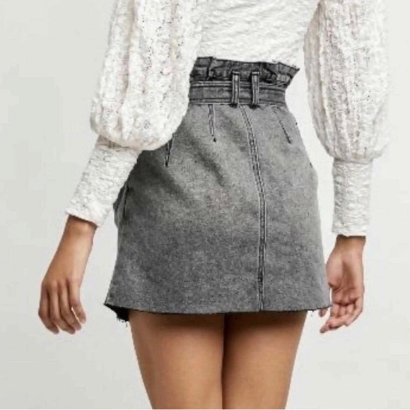 FREE PEOPLE East of Eden Denim Black Mini Skirt - Picture 4 of 5